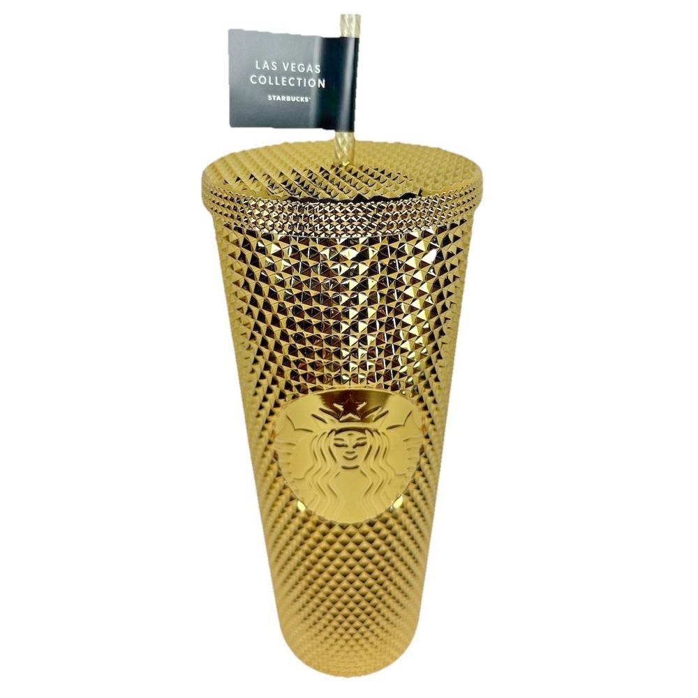 Starbucks Las Vegas Nevada Gold Studded Tumbler 24oz Venti Cold Cup New